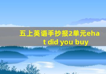 五上英语手抄报2单元ehat did you buy